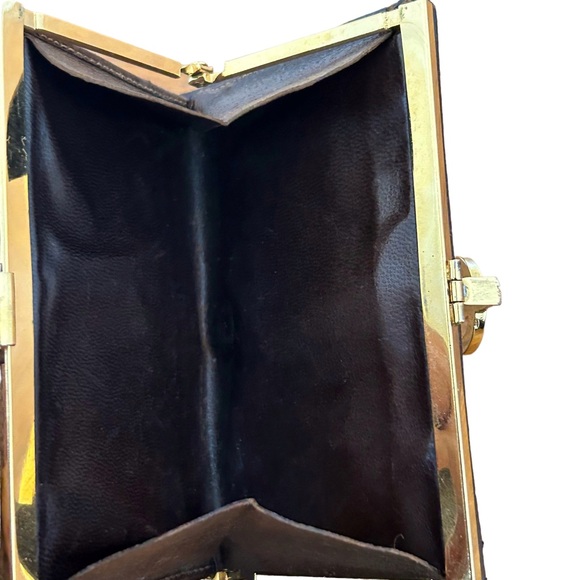 1970s Vintage Gucci Supreme Monogram Canvas Leather GG Gold Clasp Clutch Wallet - Picture 10 of 16